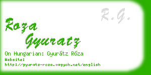 roza gyuratz business card
